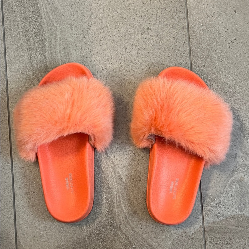 Urban Outfitters Faux Fur Slipper Slides